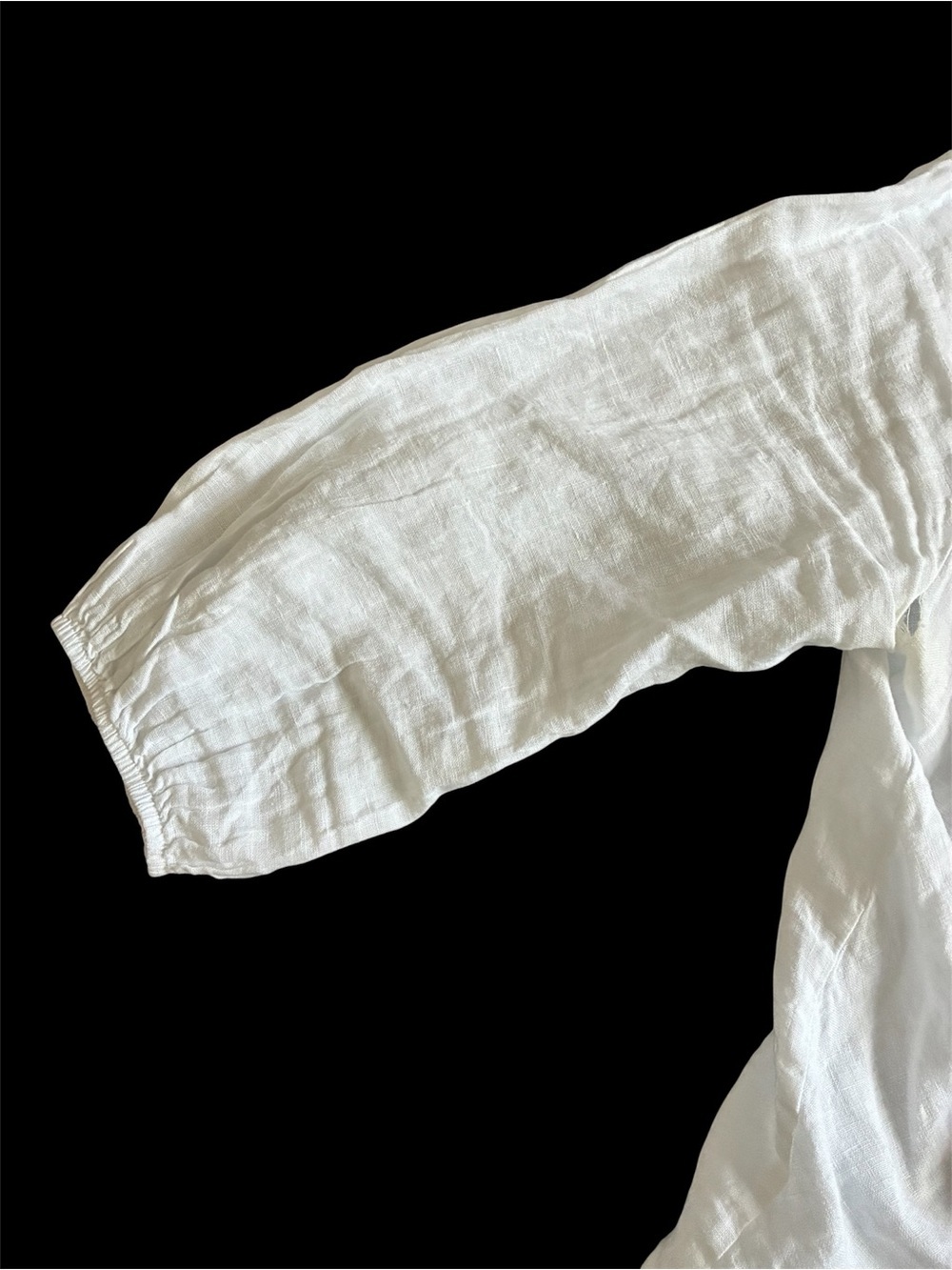 Milio Milano Linen Button Shirt Italy White Cottage Coastal M - Picture 3 of 10